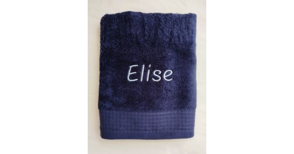 Serviette de bain bleu marine (70 cm x 140 cm) Clarysse Otis (500 gr./m²)